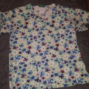 Butterfly scrub top